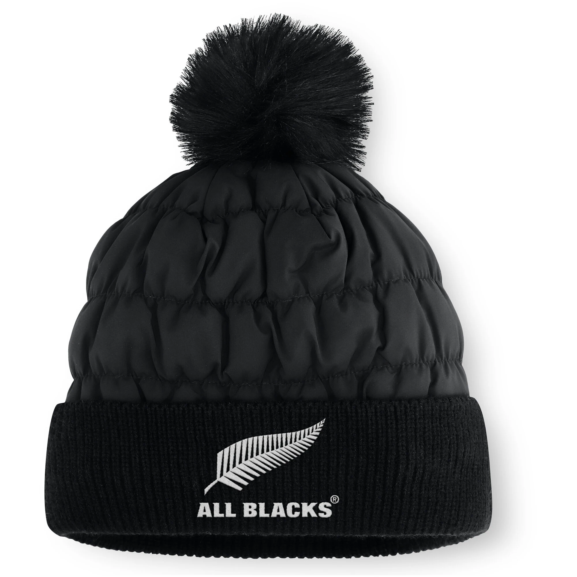 All Blacks Pom Fleece-Lined Beanie - Black - Womens