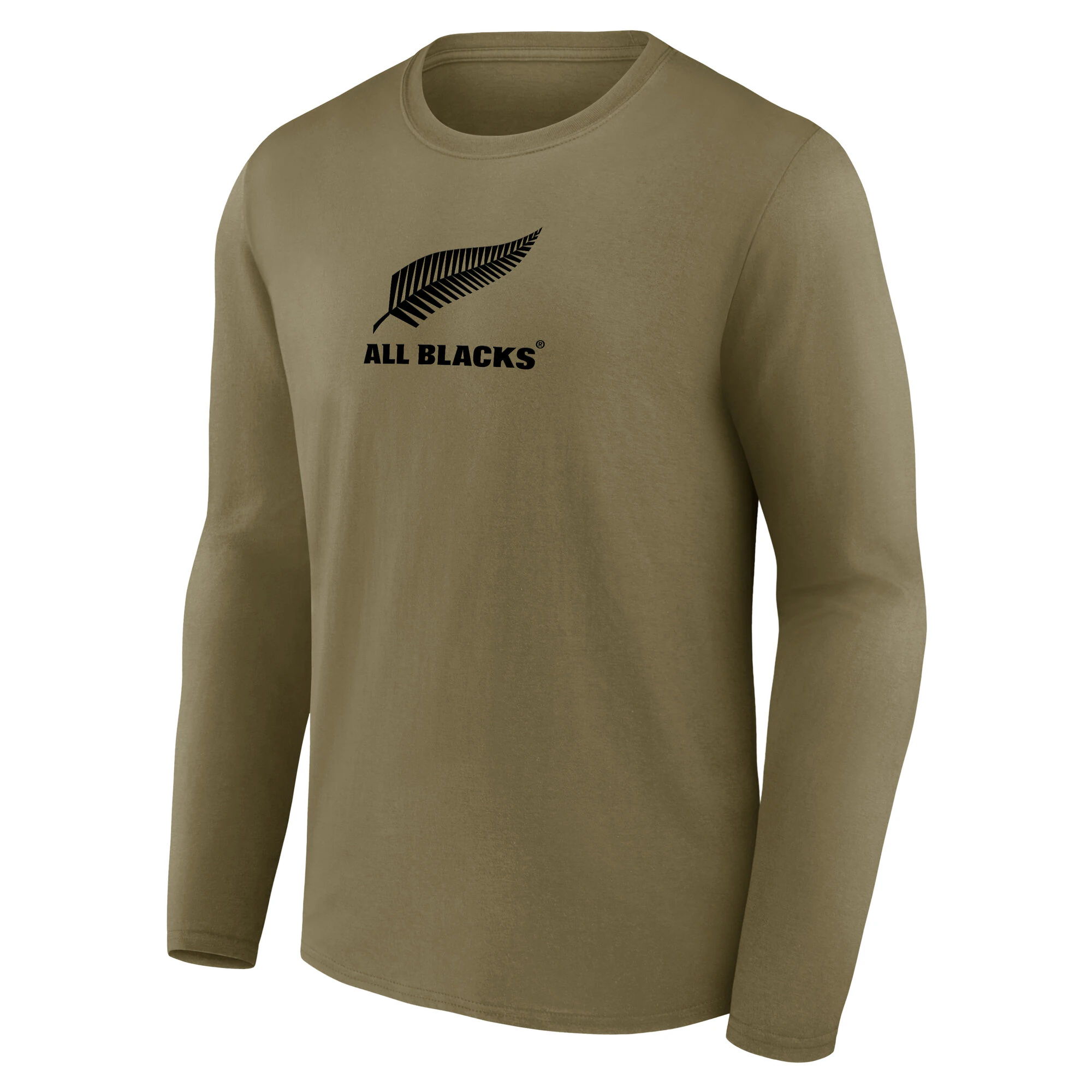 All Blacks Loop Logo Graphic Long Sleeve T-Shirt - Khaki