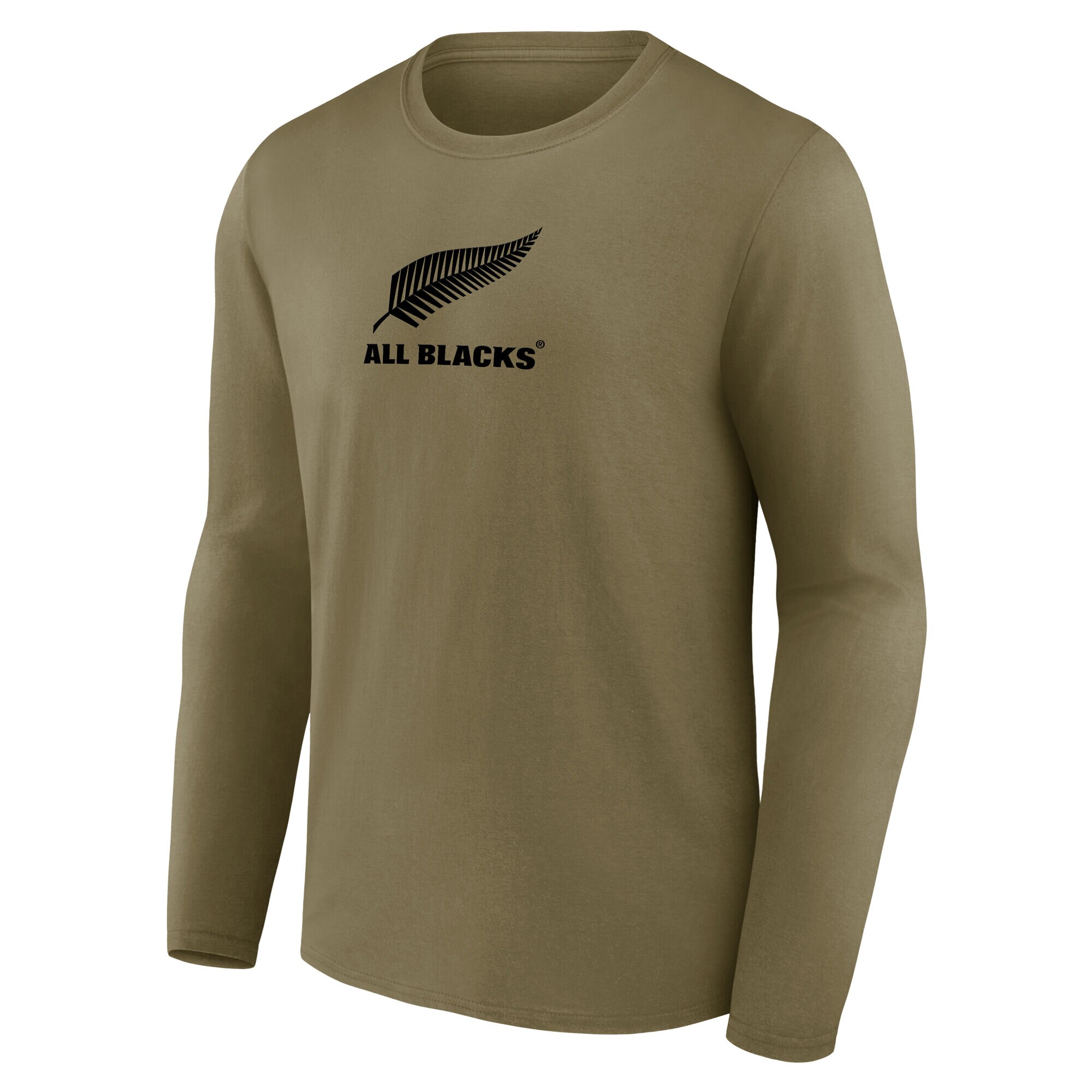All Blacks Loop Logo Graphic Long Sleeve T-Shirt - Khaki