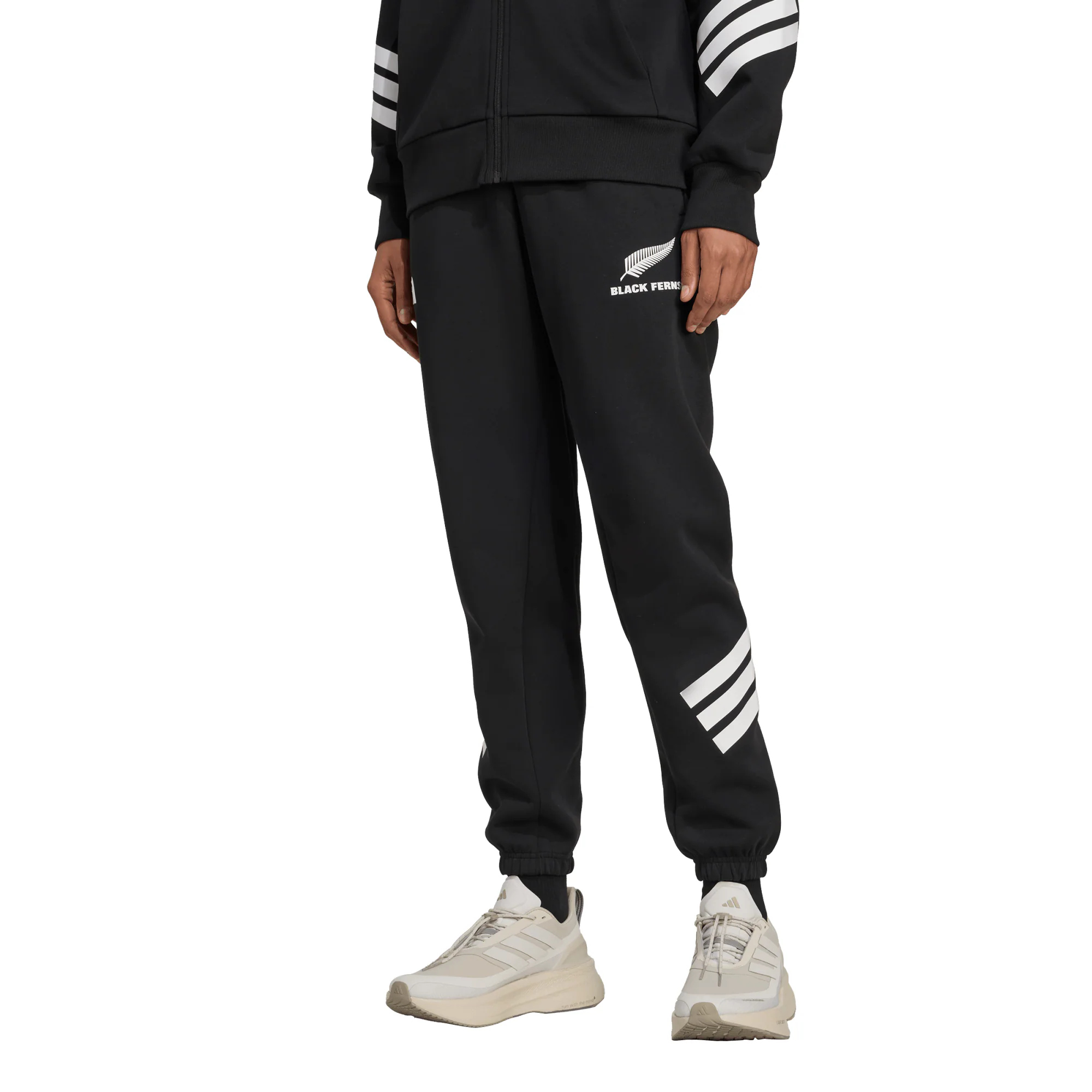 Black Ferns Adidas 3 Stripes Regular Pant - Womens