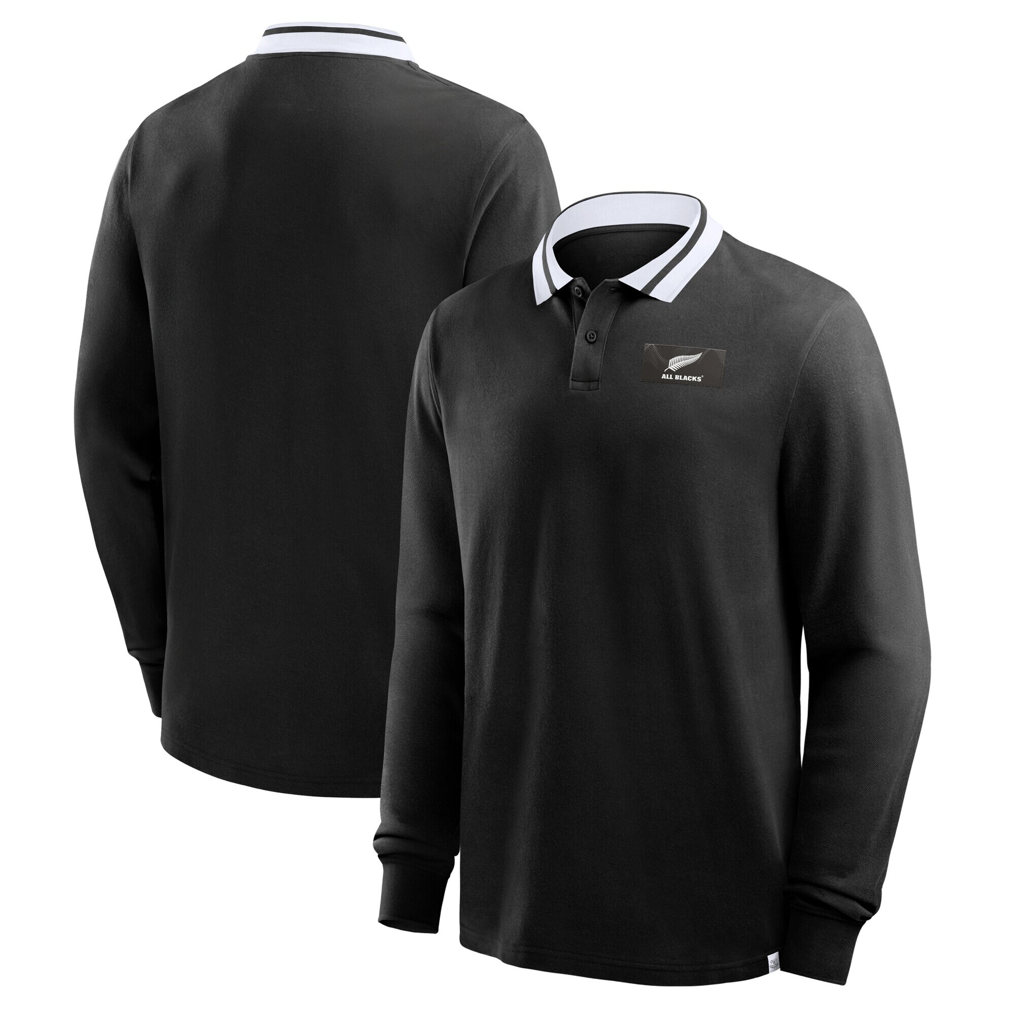 All Blacks Long Sleeve Tipped Polo - Black