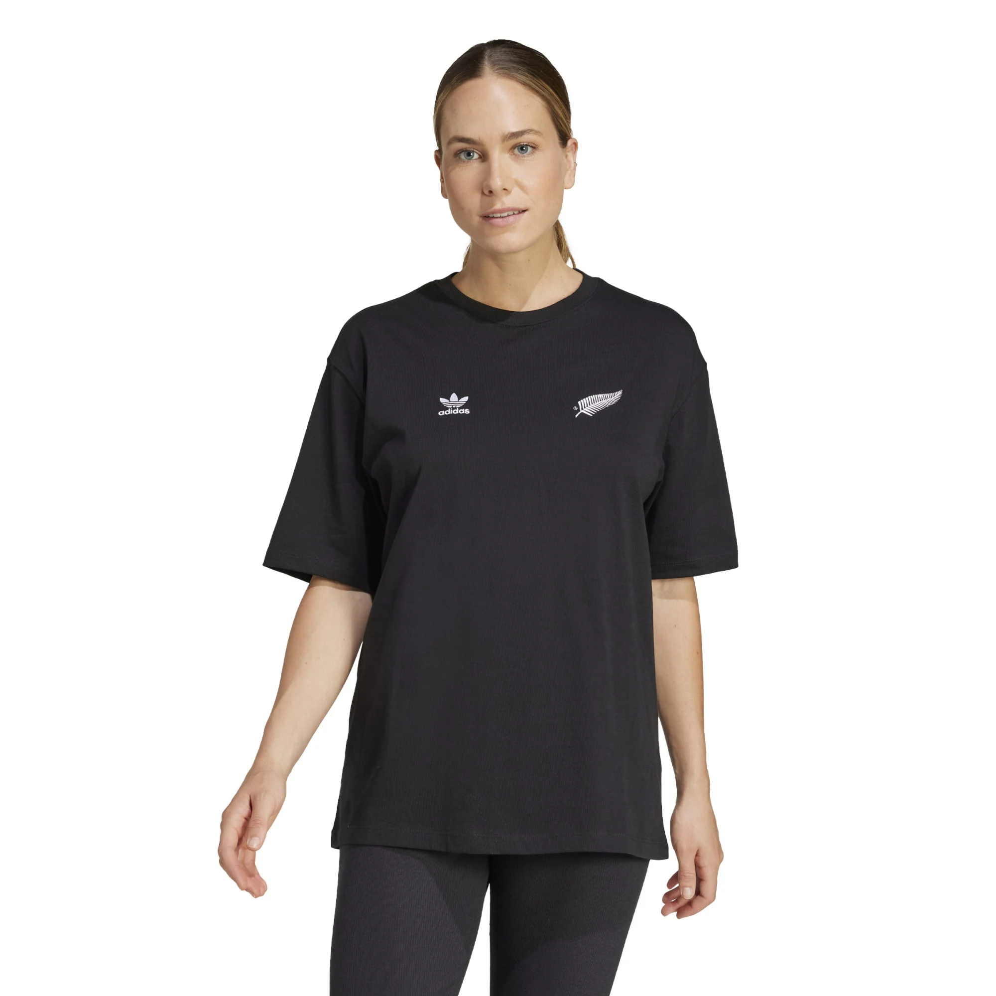All Blacks adidas Originals Boyfriend T-Shirt - Black - Womens